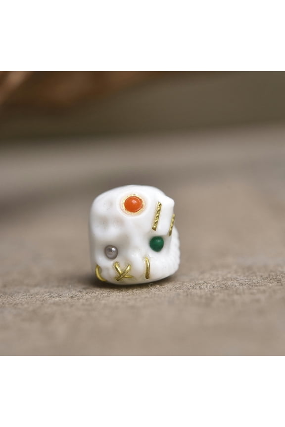 Tibetan Agate Waist Bead Back Cloud Diy Accessories, Cultural and Buddhist Beads-white