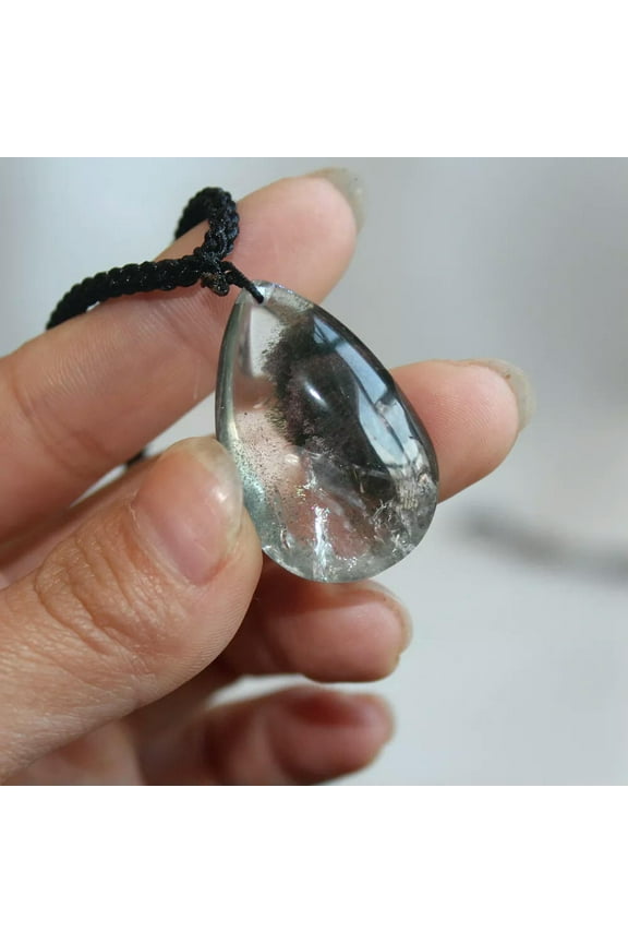 Top Natural Polished Stone Quartz Crystal Healing Pendant Necklace-default
