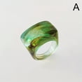 thumbnail image 2 of Rinhoo Irregular Acrylic Ring - Transparent Marble Pattern Resin Ring - Women's Size 7 Adjustable 2 of 4