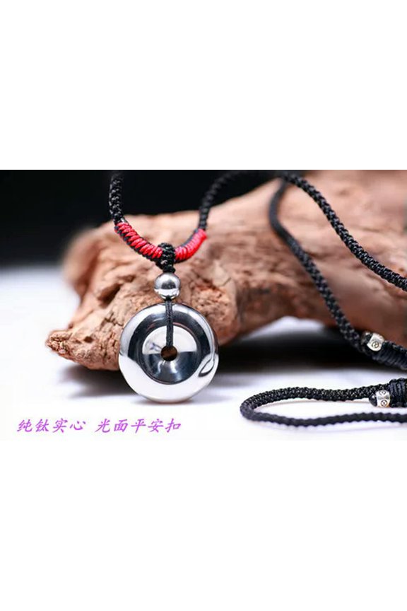 Travel Pure Titanium solid Necklace peace Buckle pendant Good luck Harmony-1# gloss