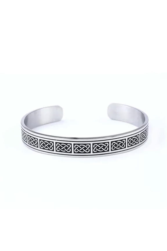Viking Series British Style Stainless Steel Open Bangle Cuff Bracelet-Style 5