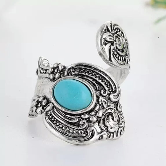 K-KED Vintage 925 Silver Rings Women Handmade Ring Wedding Party Delicate Jewelry Size 6-10-8-Silver