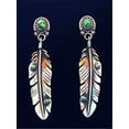 thumbnail image 1 of K-KED Vintage 925 Silver Turquoise Earrings Ear Hook Women Wedding Dangle Drop Jewelry-#12, 1 of 9