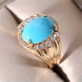 thumbnail image 1 of K-KED Vintage 925 Silver Turquoise Women Rings Wedding Party Delicate Jewelry Gifts Size 6-10-#7-9, 1 of 6