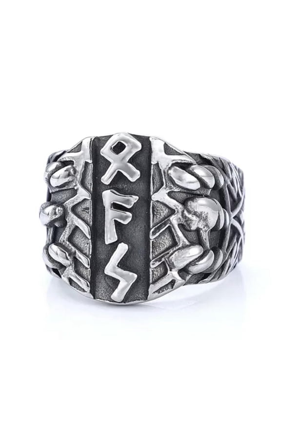 Vintage Personalized Viking Xfs Letter Street Stainless Steel Rings Size 7-15