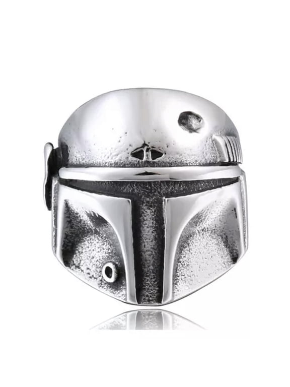War Soldier Death Trooper Ring Stainless Steel Men Robot Helmet Biker Punk Ring-11