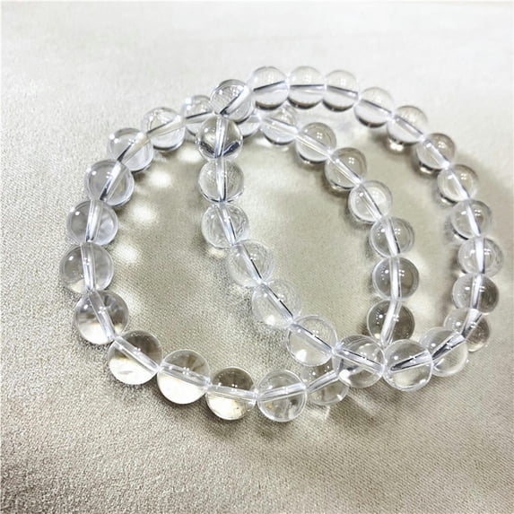K-KED White Crystal Bracelet with Transparent Beads Brazilian Crystal Bracelet-7.5-8MM