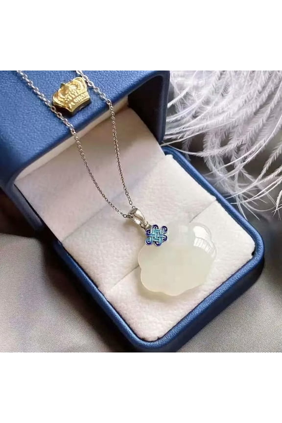 White Jade Ruyi Pendant Pendants 925 Silver Delicate Jewelry Natural Chalcedony Necklace