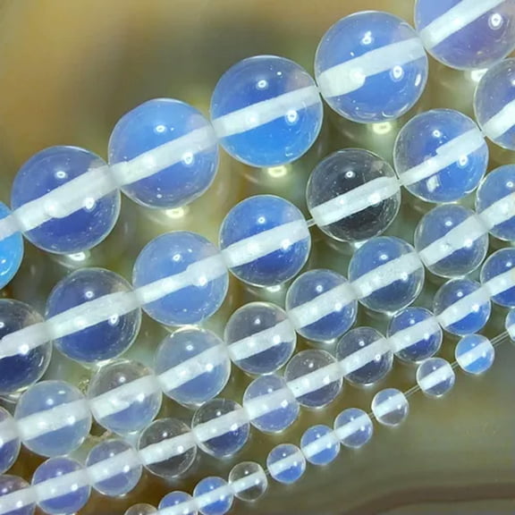 K-KED White Opalite Round Beads 15" 4,6,8,10,12mm Pick Size-4 mm
