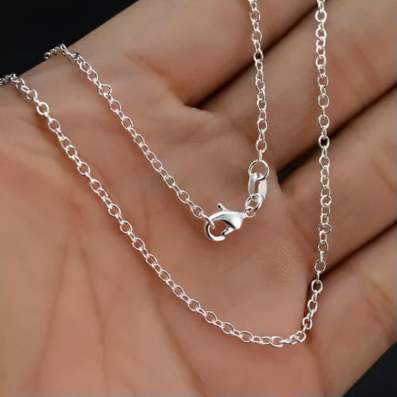 K-KED Wholesale 10Pcs Rolo 925 Silver "O" Chain Necklace Delicate Jewelry findings 16"-30"-30"-10Pcs