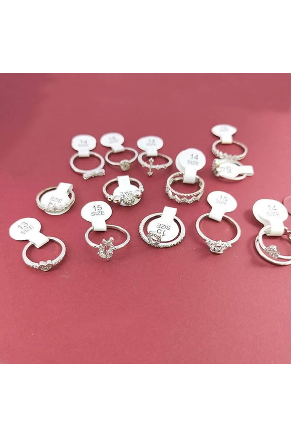 Wholesale 20PCS Open Rings Silver Mixed Rings Bulk Finger Band Ring Jewelry