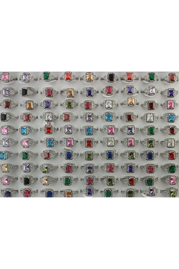 Wholesale 32pcs Mixed Lots Charming Delicate Jewelry Cubic Zirconia Rhinestone Lady Rings