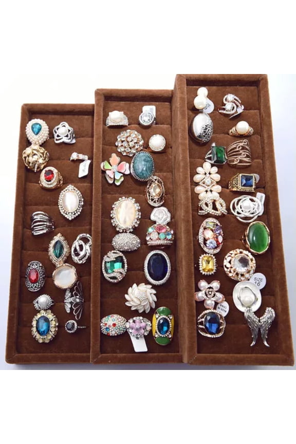 Wholesale 5-100pcs Rings Mixed Rings Bulk Finger Gemstones Crystal Delicate Jewelry Lot-Random-40pcs