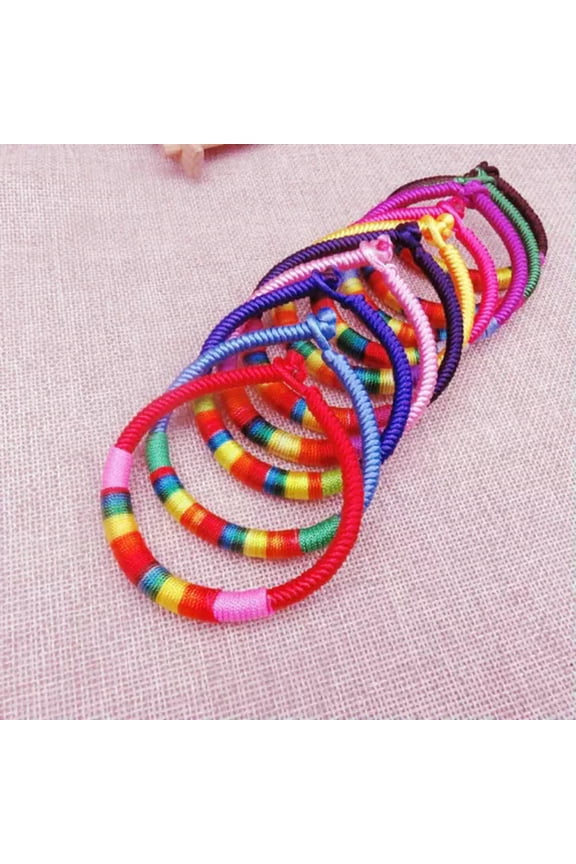 Wholesale 50PCS Random Colors Tibetan Buddhist Handmade Knot Lucky Rope Bracelet