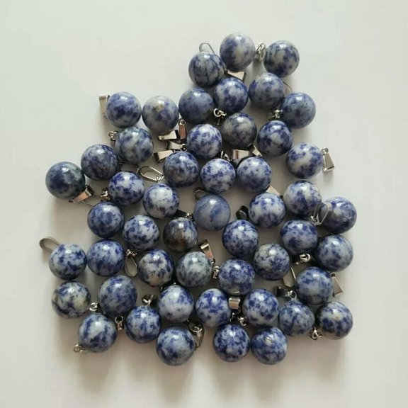 K-KED Wholesale 50pcs/lot Fashion natural sodalite stone ball charms pendants