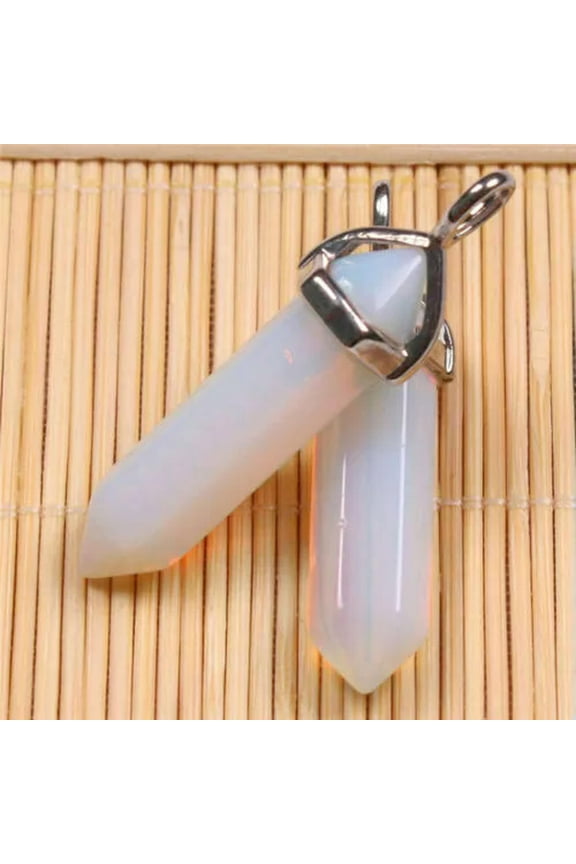 Wholesale 50pcs/lot Mixed Natural stone Point Chakra Healing Gemstone Pendants-Opal stone