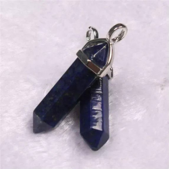 K-KED Wholesale 50pcs/lot Mixed Natural stone Point Chakra Healing Gemstone Pendants-lapis lazuli