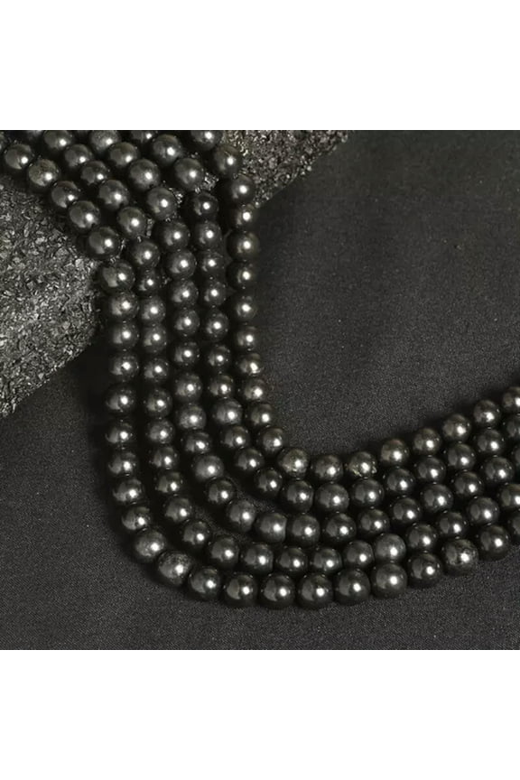 Wholesale 6 8 10 Mm Natural Shungite Elite Round Beads Delicate Jewelry Diy 15"-10 mm