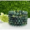 thumbnail image 1 of K-KED Wholesale 6 Pcs Natural Moss Agate 8mm 7.5” Crystal Bracelet Healing Energy, 1 of 4