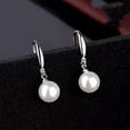 thumbnail image 1 of K-KED Wholesale 925 Sterling Silver Filled Shell White Pearl Drop Bridesmaid Earring-14 mm, 1 of 9