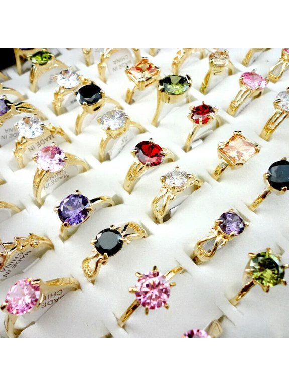 Wholesale Costume Jewellery Mixed Lots 20pcs Colorful Fashion Lady's Rings