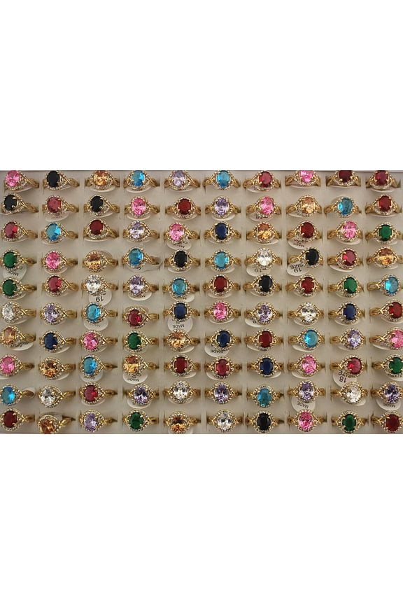 Wholesale Delicate Jewelry Lots 30pcs Oval Cubic Zirconia Lady's Charming Fashion Rings