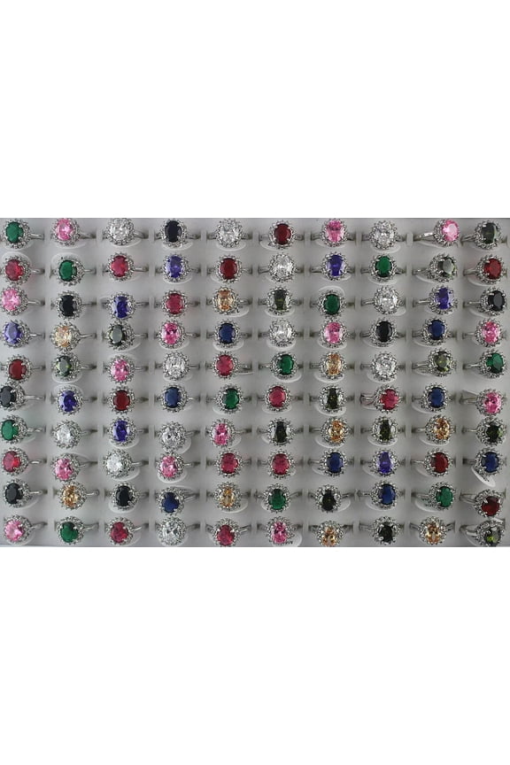 Wholesale Delicate Jewelry Lots 32pcs Charming Cubic Zirconia Rhinestone Wedding Rings