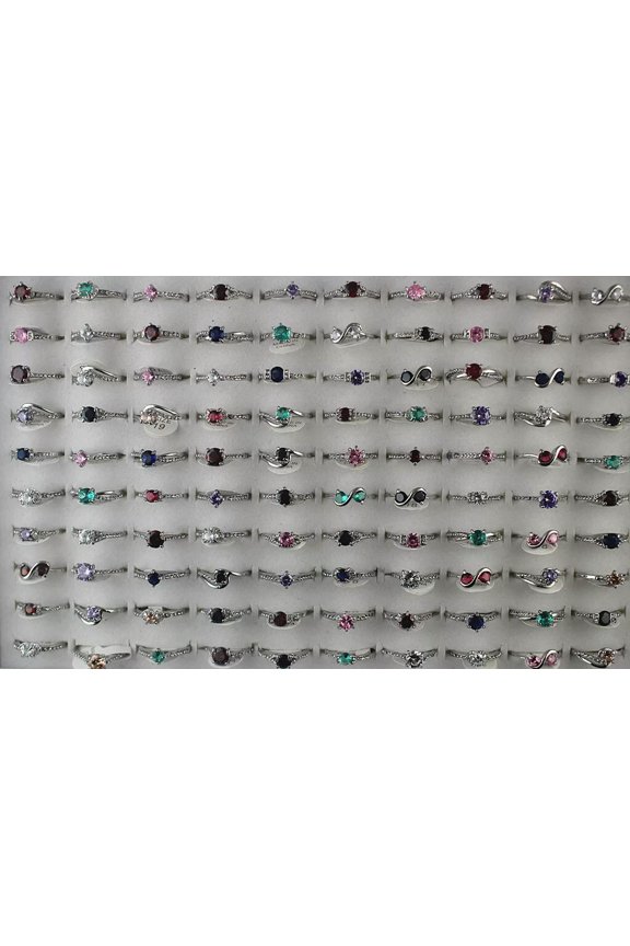Wholesale Job Lots 32pcs Fashion Delicate Jewelry Cubic Zirconia Rhinestone Lady's Rings