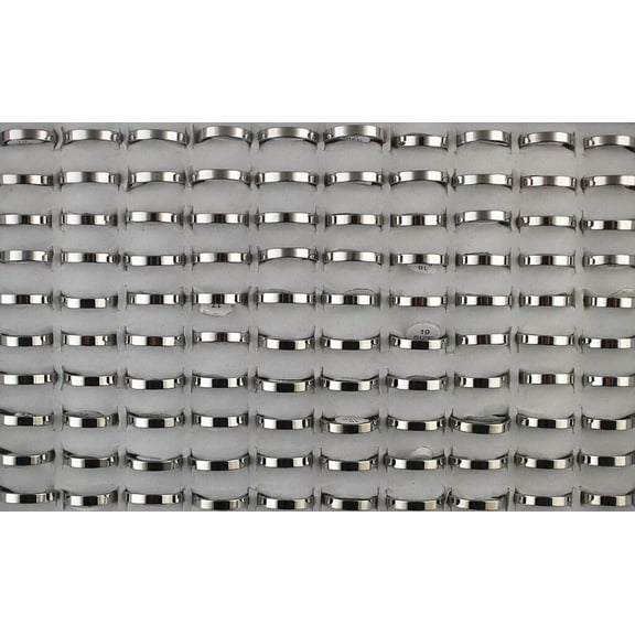 K-KED Wholesale Job Lots 32pcs Stainless Steel Ring 4MM Width Fashion Men's Rings
