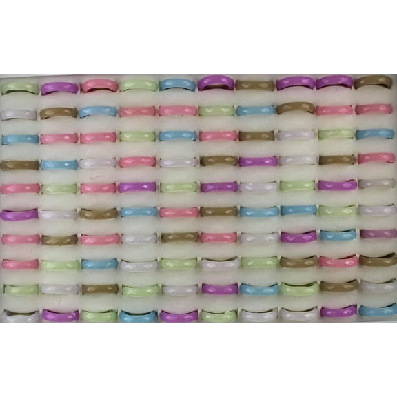 K-KED Wholesale Lady's Rings 32pcs Mixed Lots Simple Style Plastic Delicate Jewelry Ring