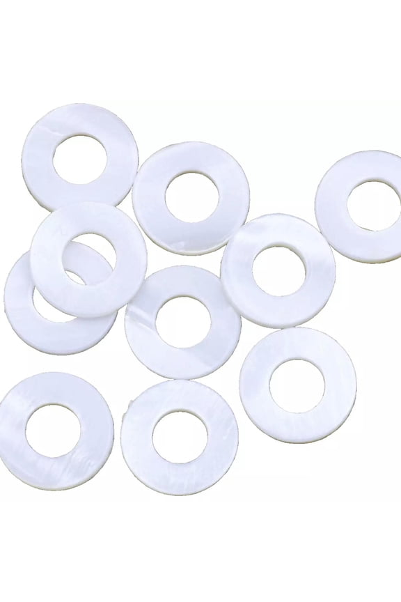 Wholesale Lot 50 PCS 15mm White Mother of Pearl Ring Shell Loose Charms Pendants