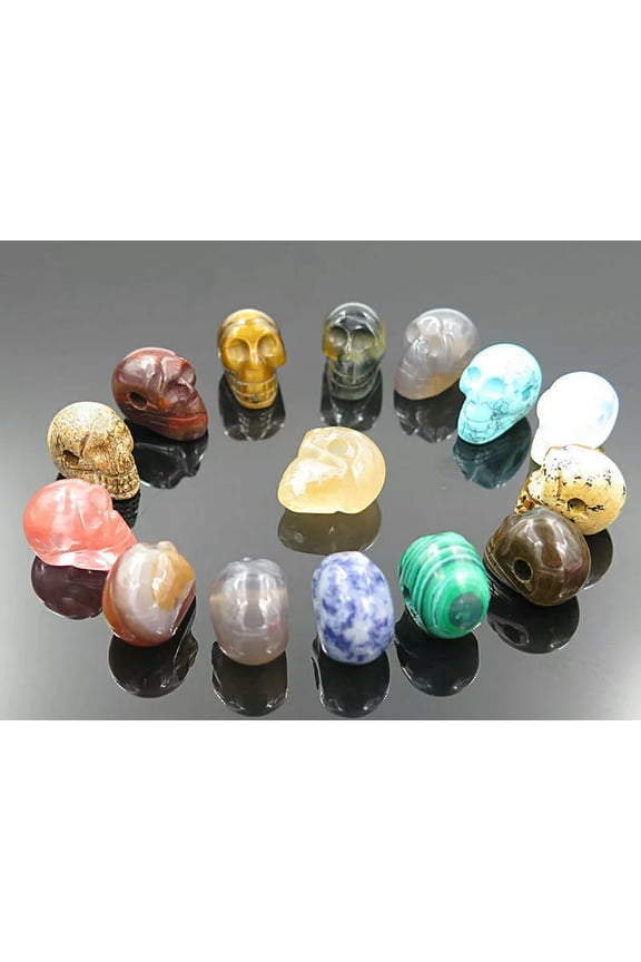 Wholesale Lot 8pcs Natural Stone skull Gemstone Necklace Pendant for women