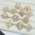 thumbnail image 1 of K-KED Wholesale Lots 20pcs Womens Delicate Jewelry Pearl Ring Clear Rhinestone Rings, 1 of 7