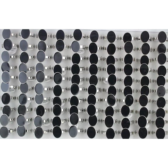 K-KED Wholesale Lots 32pcs Trendy Delicate Jewelry Black Shell Womens Stainless Steel Rings