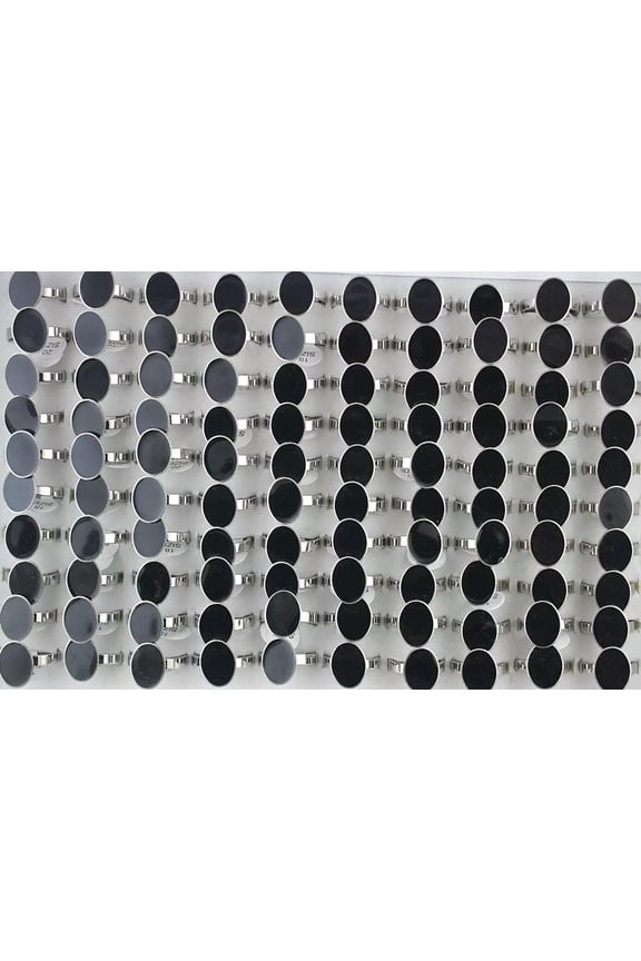 Wholesale Lots 32pcs Trendy Delicate Jewelry Black Shell Womens Stainless Steel Rings