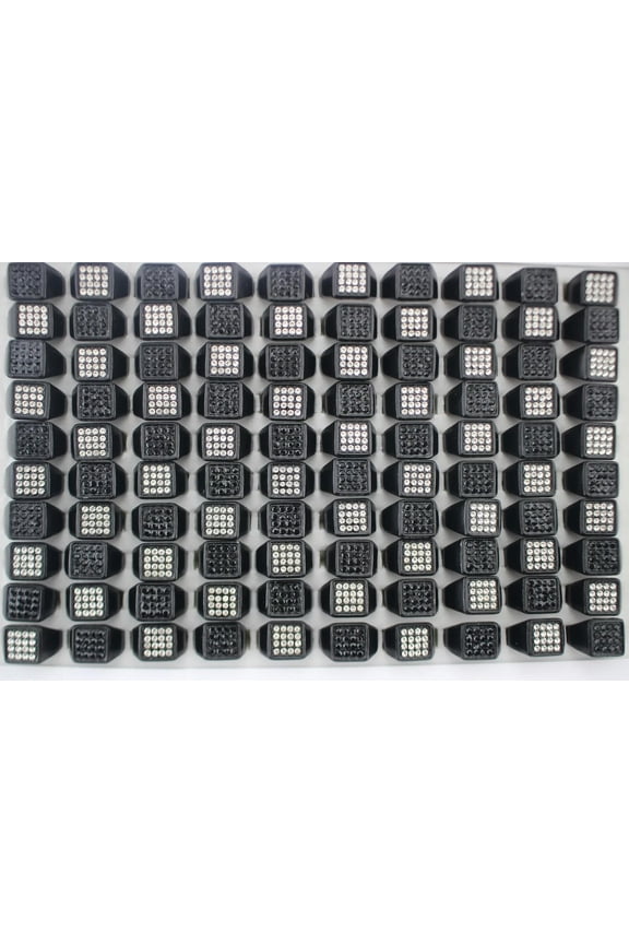 Wholesale Men's Rings 32pcs Mixed Lots Clear&Black Rhinestone Black Plated Ring
