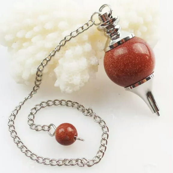 K-KED Wholesale Natural Mixed Gemstone Sphere Pendulum Pendant Crystal Healing-Gold Sand Stone