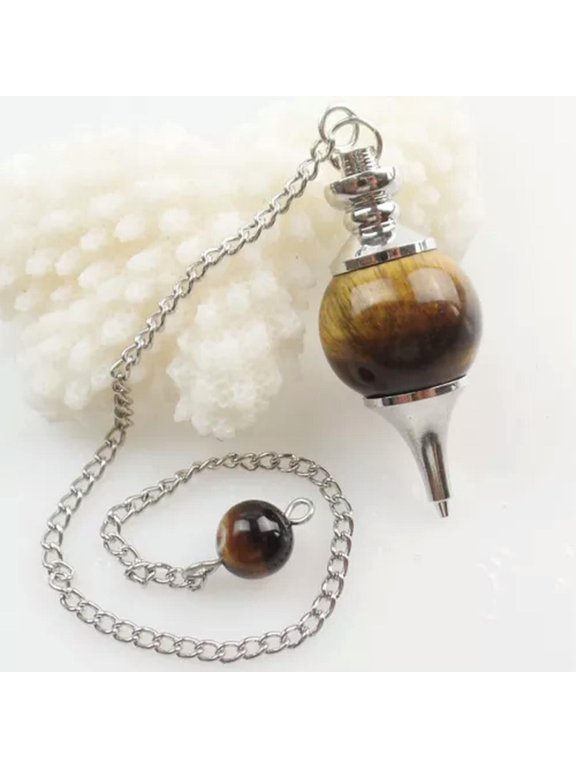 Wholesale Natural Mixed Gemstone Sphere Pendulum Pendant Crystal Healing-Tiger Eye Gem