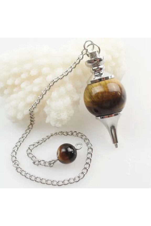 Wholesale Natural Mixed Gemstone Sphere Pendulum Pendant Crystal Healing-Tiger Eye Gem