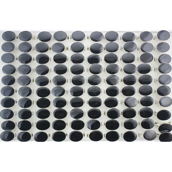 K-KED Wholesale Rings Bulk Lots 30pcs Black Enamel Women Fashion Unisex Rings