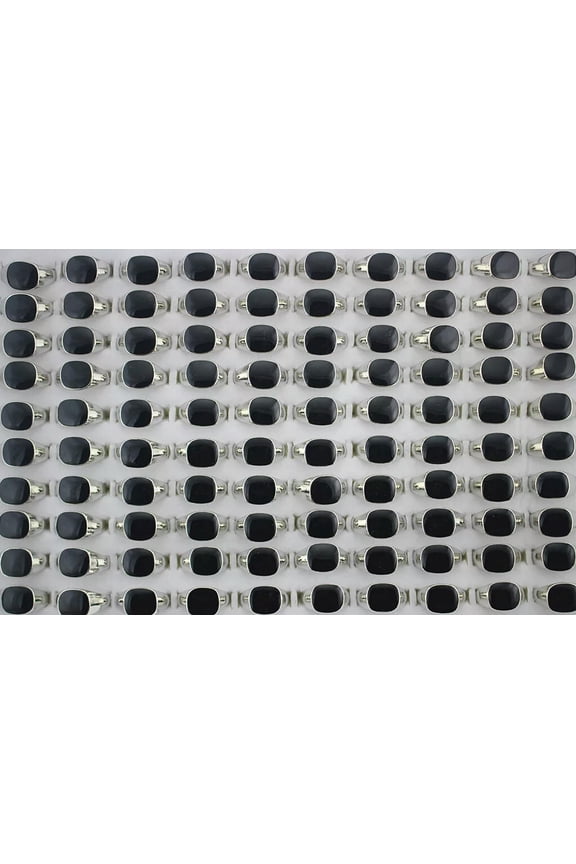Wholesale Rings Bulk Lots 30pcs Fashion Black Small Enamel Men's Unisex Rings