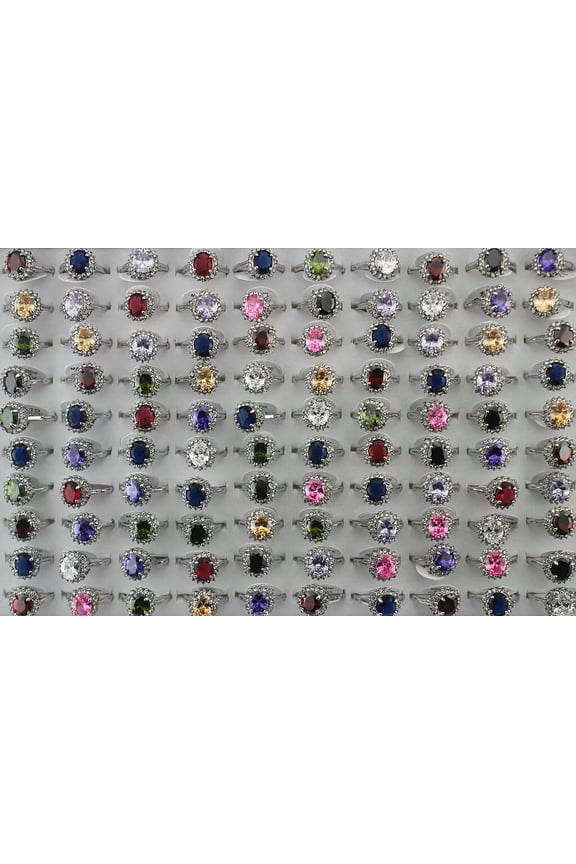 Wholesale Rings Lots 32pcs Filled Rhinestone Delicate Jewelry Cubic Zirconia Lady's Ring