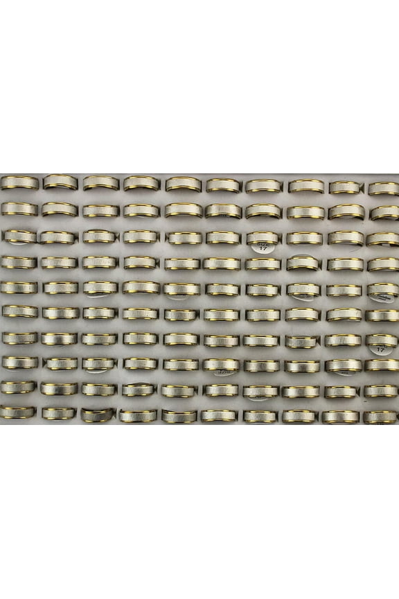 Wholesale Rings Lots 32pcs Stainless Steel Mens Delicate Jewelry 8MM Width Classic Ring