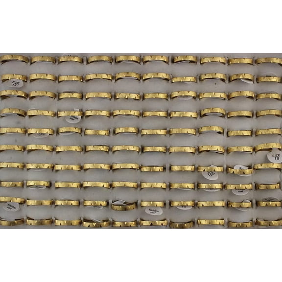 K-KED Wholesale Womens Rings 32pcs Job Lots Gold Plated Delicate Jewelry Stainless Steel Ring