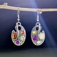 thumbnail image 1 of K-KED Women 925 Silver Dangle Drop Earrings Ear Hook Cubic Zirconia Wedding Jewelry-#4, 1 of 6