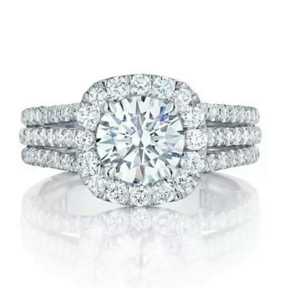 K-KED Women 925 Silver Filled,Gold Ring Cubic Zircon Wedding Delicate Jewelry Rings Sz 5-12-7-SILVER