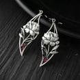 thumbnail image 1 of K-KED Women 925 Silver Flower Ear Dangle Cubic Zirconia Drop Earrings Wedding Jewelry-Silver, 1 of 5