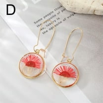 K-KED Women Dried Flower Earrings Resin Drop Earring Hook Bohemian Delicate Jewelry Accessories-D