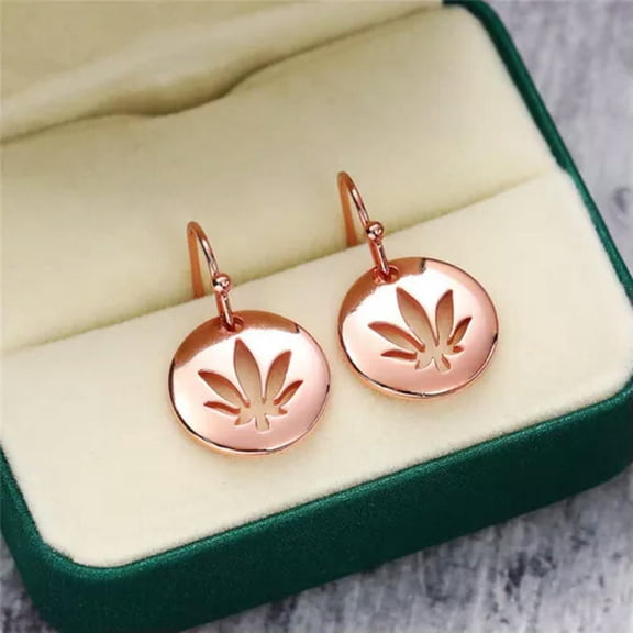 K-KED Women Elegant Pretty Hollow Out Rose Gold Earrings Engagement Wedding Jewelry-Rose Gold