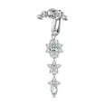 thumbnail image 1 of K-KED Women Fake Navel Belly Ring Non Piercing CZ Dangle Clip on Belly Button Ring-8, 1 of 9